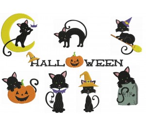 Stickserie - Halloween Katze